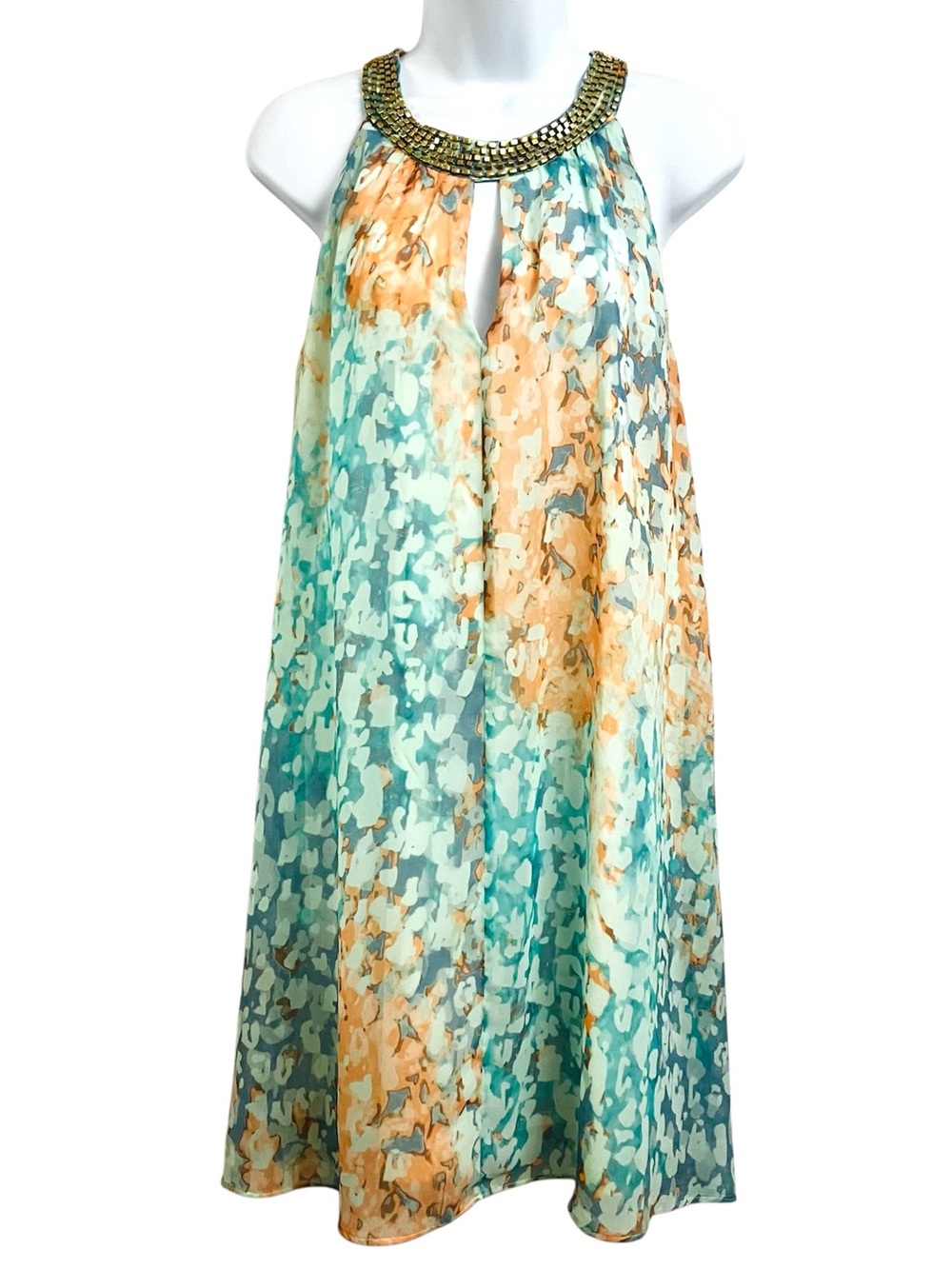 Vince Camuto Aqua, Peach & Cream Watercolor Dress
